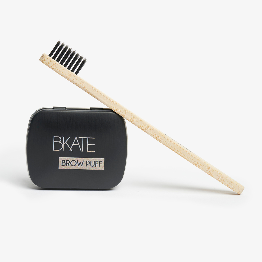 B'KATE Brow Puff & Puff Brush Set – Brush Angle - Strong Hold Brow Soap for All-Day Sculpting